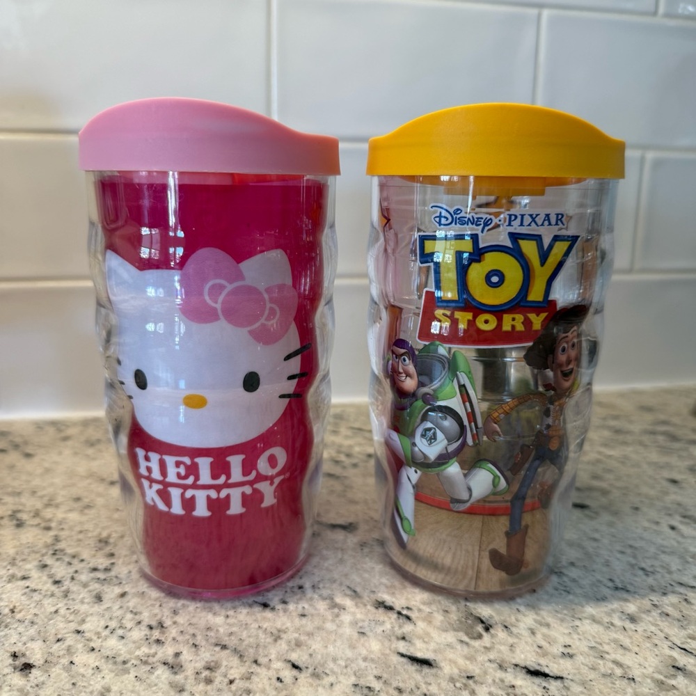 2️⃣ EUC Tervis 10oz Kids Tumblers | Hello Kitty | Toy Story
